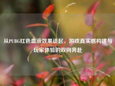 从PUBG红色血液效果谈起，游戏真实感构建与玩家体验的双向奔赴