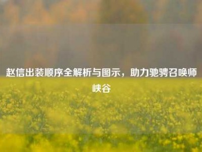 赵信出装顺序全解析与图示，助力驰骋召唤师峡谷
