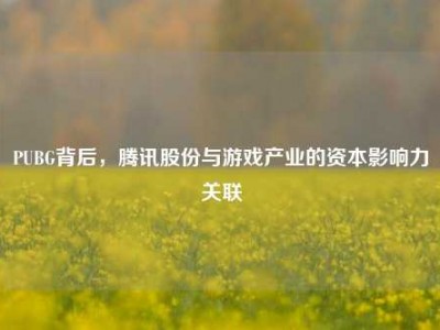 PUBG背后，腾讯股份与游戏产业的资本影响力关联