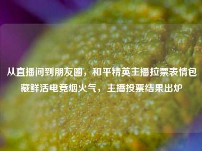 从直播间到朋友圈，和平精英主播拉票表情包藏鲜活电竞烟火气，主播投票结果出炉