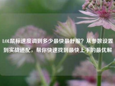 LOL鼠标速度调到多少最快最舒服？从参数设置到实战适配，帮你快速找到最快上手的最优解