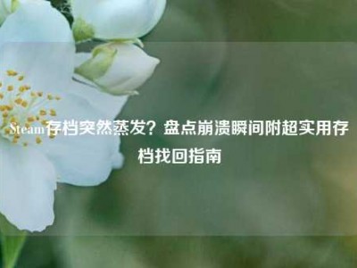 Steam存档突然蒸发？盘点崩溃瞬间附超实用存档找回指南