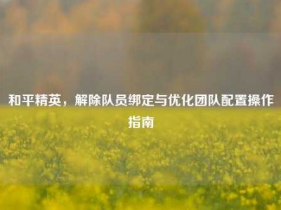 和平精英，解除队员绑定与优化团队配置操作指南