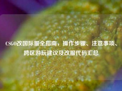 CSGO改国际服全指南，操作步骤、注意事项、跨区游玩建议及改服代码汇总