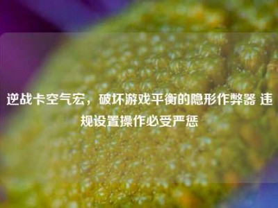 逆战卡空气宏，破坏游戏平衡的隐形作弊器 违规设置操作必受严惩