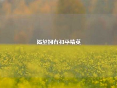 渴望拥有和平精英