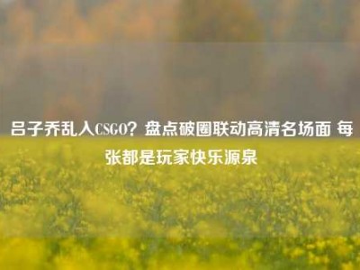 吕子乔乱入CSGO？盘点破圈联动高清名场面 每张都是玩家快乐源泉