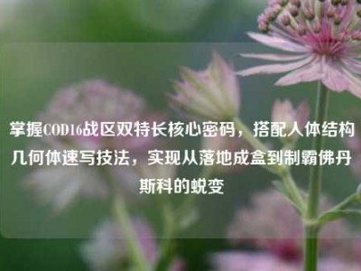 掌握COD16战区双特长核心密码，搭配人体结构几何体速写技法，实现从落地成盒到制霸佛丹斯科的蜕变