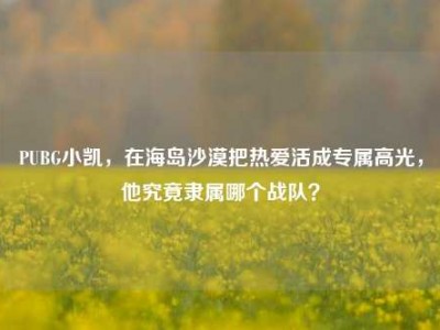 PUBG小凯，在海岛沙漠把热爱活成专属高光，他究竟隶属哪个战队？