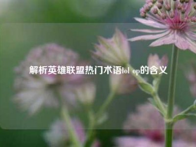 解析英雄联盟热门术语lol op的含义