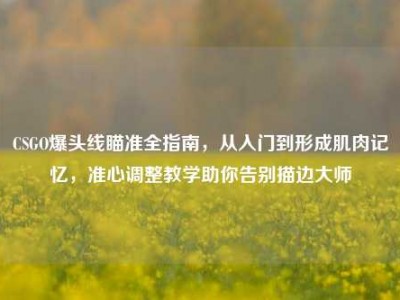 CSGO爆头线瞄准全指南，从入门到形成肌肉记忆，准心调整教学助你告别描边大师