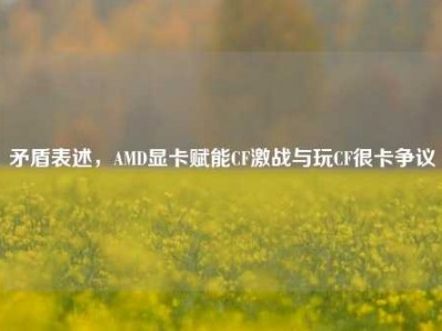 矛盾表述，AMD显卡赋能CF激战与玩CF很卡争议