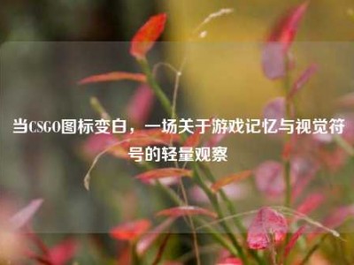 当CSGO图标变白，一场关于游戏记忆与视觉符号的轻量观察