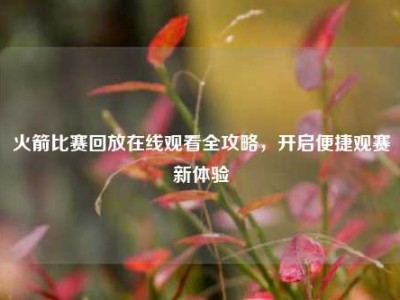 火箭比赛回放在线观看全攻略，开启便捷观赛新体验