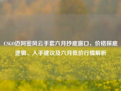 CSGO迈阿密风云手套六月抄底窗口，价格探底逻辑、入手建议及六月低价行情解析
