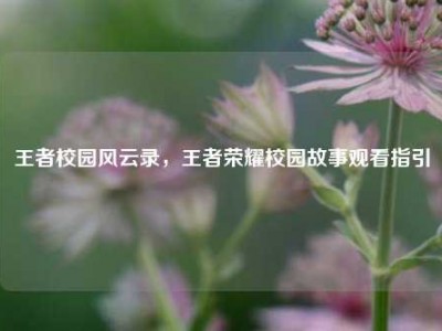 王者校园风云录，王者荣耀校园故事观看指引