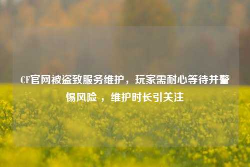 CF官网被盗致服务维护,玩家需耐心等待并警惕风险 ,维护时长引关注