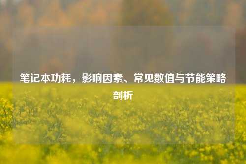 笔记本功耗,影响因素、常见数值与节能策略剖析