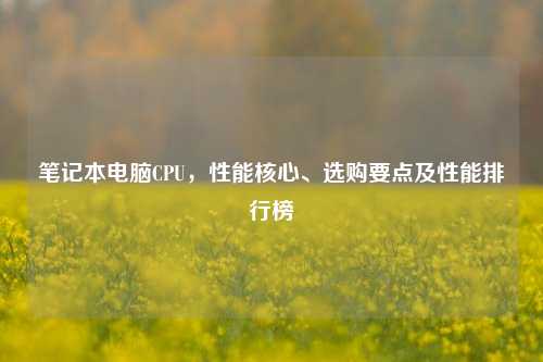 笔记本电脑CPU,性能核心、选购要点及性能排行榜