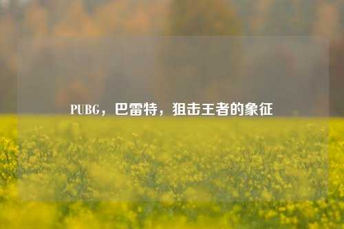 PUBG,巴雷特,狙击王者的象征