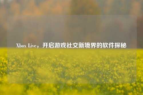 Xbox Live,开启游戏社交新境界的软件探秘