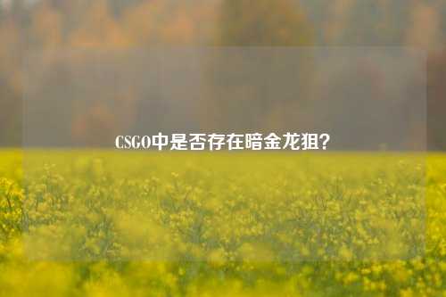 CSGO中是否存在暗金龙狙?