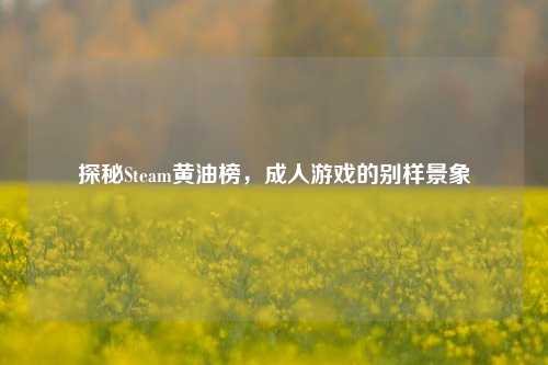 探秘Steam黄油榜,成人游戏的别样景象
