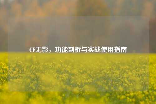 CF无影,功能剖析与实战使用指南