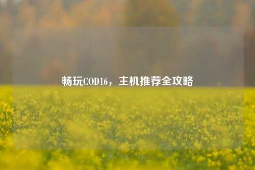 畅玩COD16,主机推荐全攻略