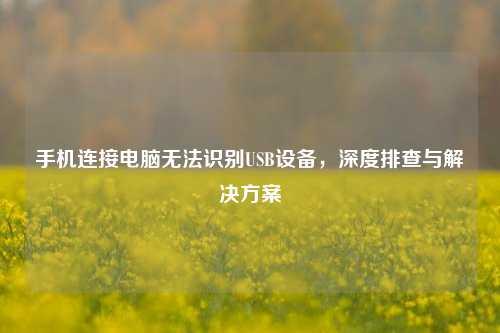 手机连接电脑无法识别USB设备,深度排查与解决方案