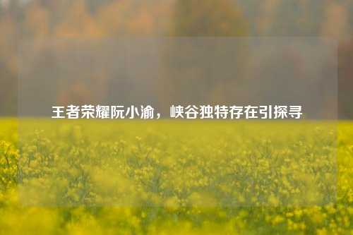王者荣耀阮小渝,峡谷独特存在引探寻
