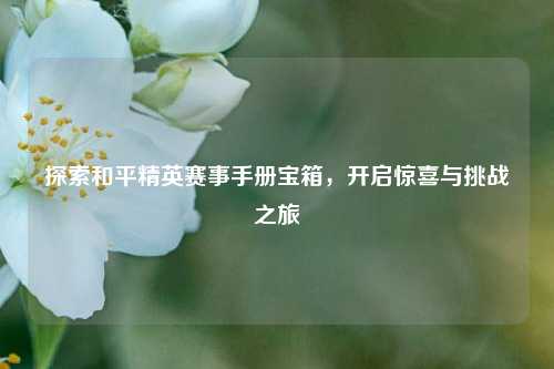 探索和平精英赛事手册宝箱,开启惊喜与挑战之旅