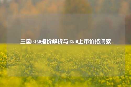 三星i8150报价解析与i8510上市价格洞察