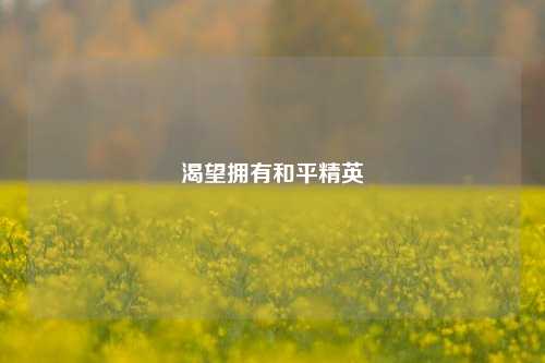 渴望拥有和平精英