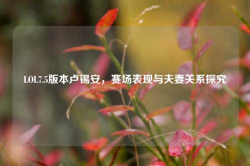 LOL7.5版本卢锡安,赛场表现与夫妻关系探究