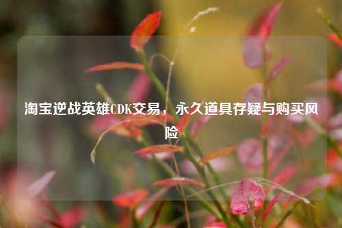 淘宝逆战英雄CDK交易,永久道具存疑与购买风险
