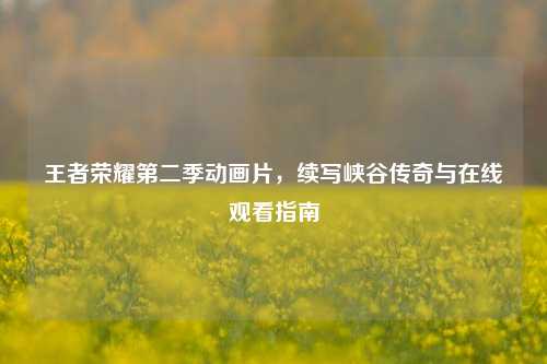 王者荣耀第二季动画片，续写峡谷传奇与在线观看指南