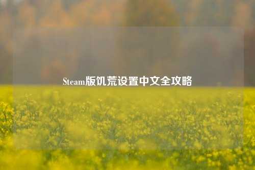 Steam版饥荒设置中文全攻略