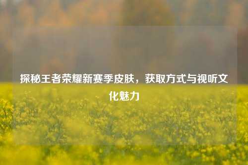 探秘王者荣耀新赛季皮肤,获取方式与视听文化魅力