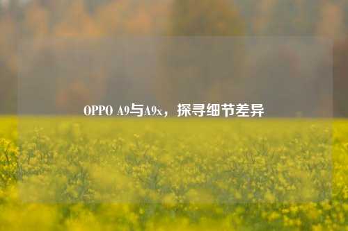 OPPO A9与A9x,探寻细节差异