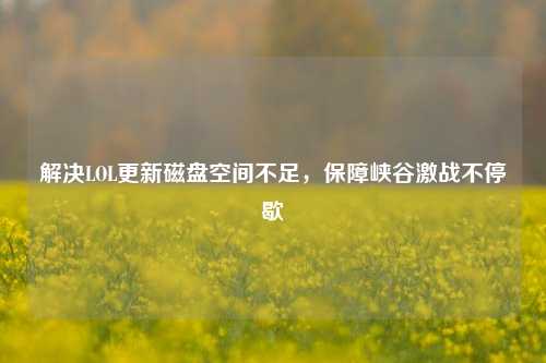 解决LOL更新磁盘空间不足,保障峡谷激战不停歇