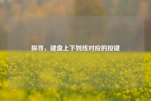探寻，键盘上下划线对应的按键
