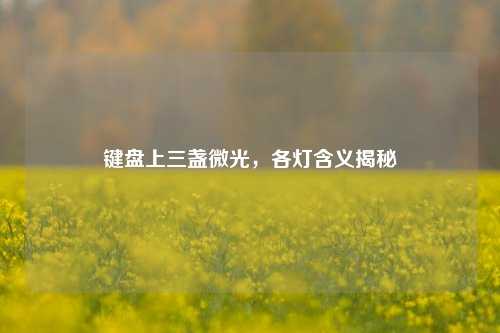 键盘上三盏微光,各灯含义揭秘