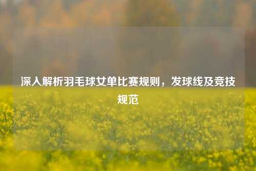 深入解析羽毛球女单比赛规则,发球线及竞技规范