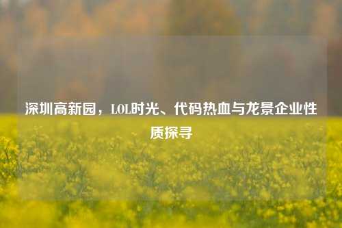 深圳高新园,LOL时光、代码热血与龙景企业性质探寻