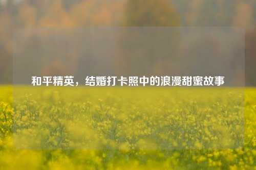和平精英，结婚打卡照中的浪漫甜蜜故事