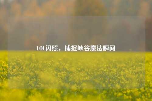 LOL闪照，捕捉峡谷魔法瞬间