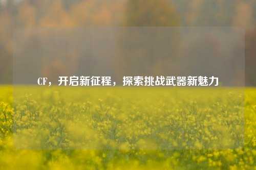 CF,开启新征程,探索挑战武器新魅力
