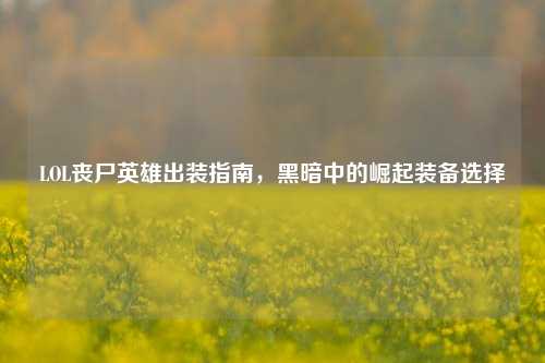 LOL丧尸英雄出装指南,黑暗中的崛起装备选择
