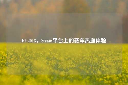 F1 2013，Steam平台上的赛车热血体验